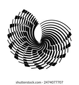op art sign, symbol, logo, emblem, icon, creative geometric circle pattern, vector modern design element