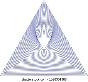 op art style triangle made from lines
