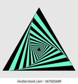 Op art triangle, vector art, logo design element