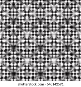 Op Art warped check abstract pattern