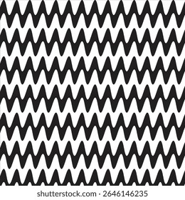 Op Art Wavy High-Contrast Sine Wave Seamless Repeating Zigzag Pattern

