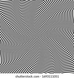 Op background. Abstract background. Hallucinations black and white lines. Vector illustration.