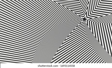 Fondo de Op.Antecedentes abstractos. Alucinaciones líneas en blanco y negro. Ilustración vectorial.