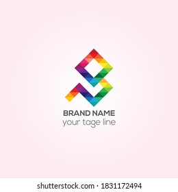 OP Logo-Design für Geschäftskunden, OP Kreatives Logo-Design, kooperatives Logo, Farbiges Pixellogo-Design