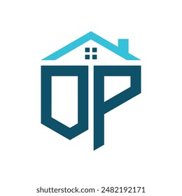 OP House Logo Design Template. Letter OP Logo for Real Estate, Construction or any House Related Business