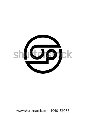 OP initial circle logo template vector