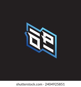 OP initial gaming team, youtube, twitch and clipart stock illustration logo