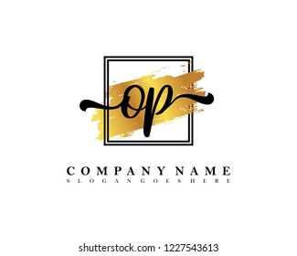 OP Initial handwriting logo concept