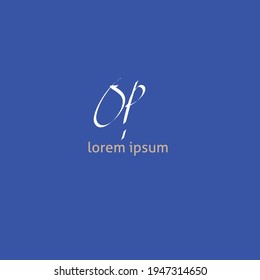 op logotipo de escritura manual inicial para identidad