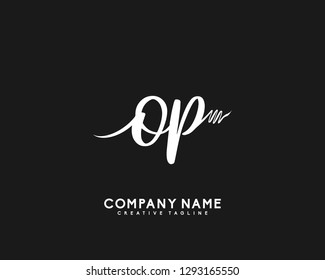 OP Initial Handwriting Logo Template Vector