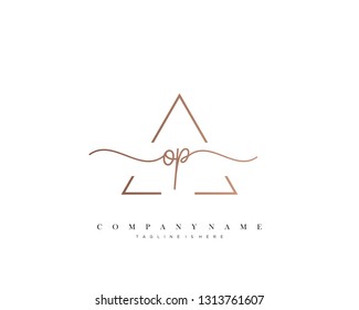  OP initial handwriting logo template vector