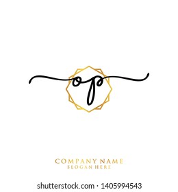 OP Initial handwriting logo template
