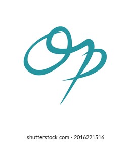 op initial handwritten logo for identity
