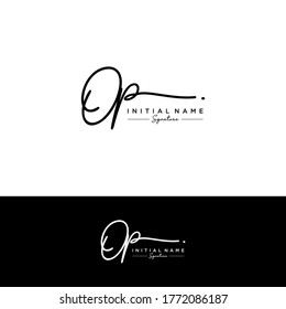 OP Initial letter handwriting and signature logo.