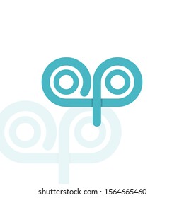 OP initial letter template logo - white background, vector