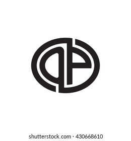 OP initial letters looping linked ellipse monogram logo
