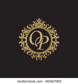 OP initial luxury ornament monogram logo