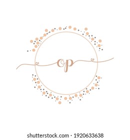 OP Initial monogram handwriting luxury illustration