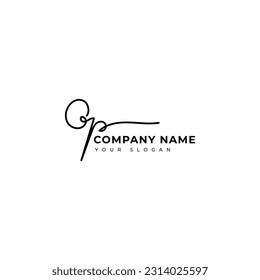 Op Initial signature logo vector design