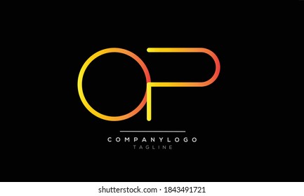 OP initials monogram letter text alphabet logo design