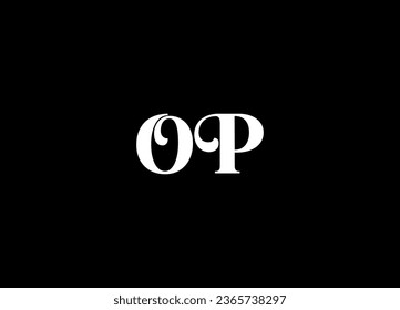 Diseño del logotipo de letra OP y diseño del logotipo de monograma