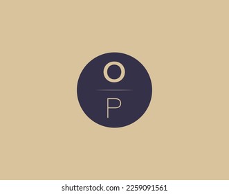 OP letter modern elegant logo design vector images
