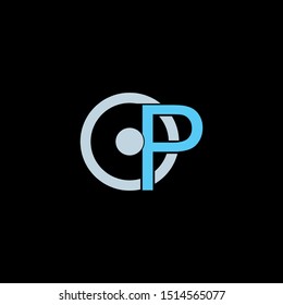 OP Letter monogram with abstrac concept style design