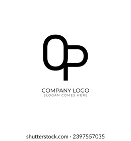 OP logo design vector template,Initial Simple Letter OP Logo Design Vector Template,letter o with letter p logo design. letter OP logo,t-shirt design.