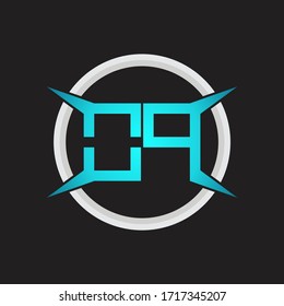 Monograma del logotipo OP con plantilla de diseño de forma circular y de cuatro ejes