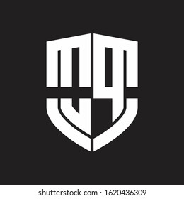 OP Logo monogram with emblem shield shape design isolated on black background