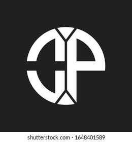 OP Logo monogram with piece circle ribbon style