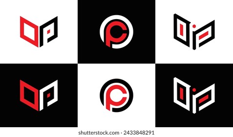 OP logo. O P design. White OP letter. OP, O P letter logo design. Initial letter OP linked circle uppercase monogram logo.