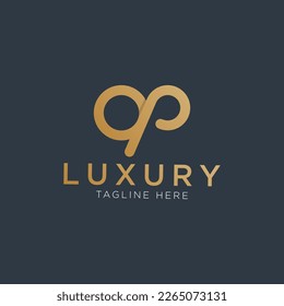 OP logo or PO Logo. luxury Logotype design for company.
