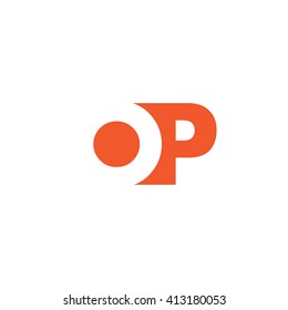 OP Logo. Vector Graphic Branding Letter Element. White Background
