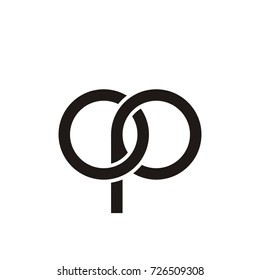 op lowercase initial rounded letter logo design template clean vector