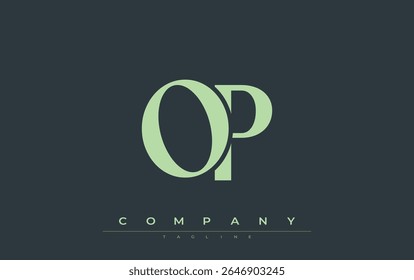 OP Modern Initials Logo Design. Branding logo with stylized initials showcasing bold design and modern aesthetic. Ideal for professional business branding or creative projects focusing on minimalistic