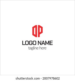OP O AND P Abstract initial monogram letter alphabet logo design