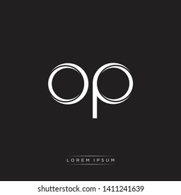 op o p logo Initial Letter Split Lowercase Modern Style