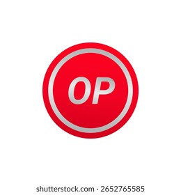 OP, Otimismo moeda plana ícone de design logotipo