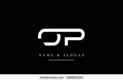 OP PO abstract vector logo monogram template