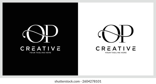 OP or PO initial letter logo design vector