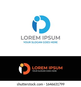 OP or PO letter logo design template