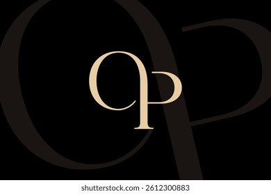 OP or PO letter logo icon design. Classic style luxury initials monogram.