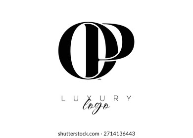 OP Serif Letter Monogram Typography Logo for Elegant Premium Branding Identity