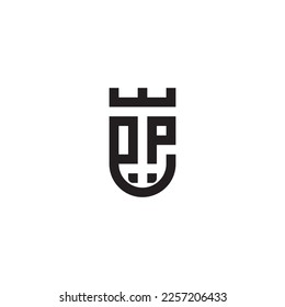 OP shield concept retro logo in high quality professional design that will print well across any print media