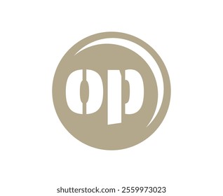 OP sport emblem or team logotype. Ball logo with a combination of Initial letter O and P for balls shop, sports company, training, club badge. Vector illustration.