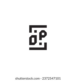 OP square concept retro logo in high quality professional design that will print well across any print media