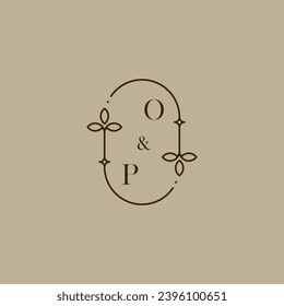 OP wedding initial logo in high quality professional design that will print well across any print media