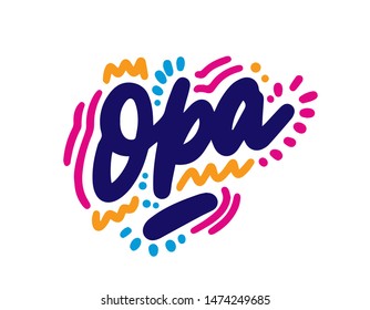 Opa Text Design Vector Calligraphy Typography Stock Vector (Royalty ...