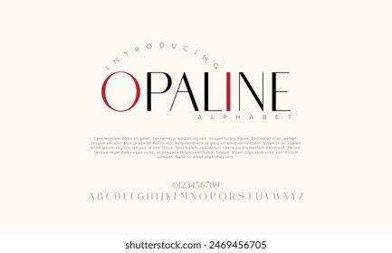 Opaline vector alphabet font for logo design